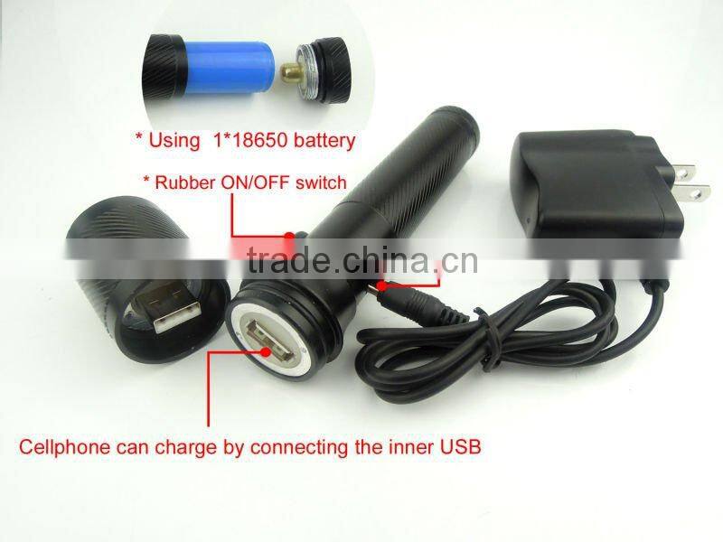 High power 1pc 3W LED Flashlight Rechargeable Torch