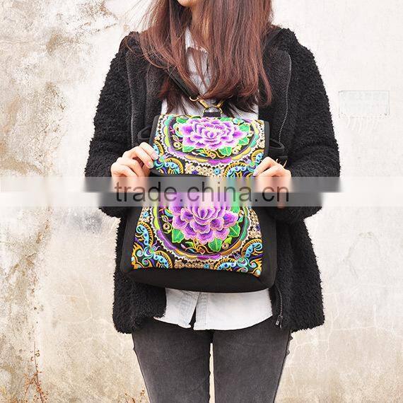 2016 New Design fashion bags for ladies ethnic embroidery backpack