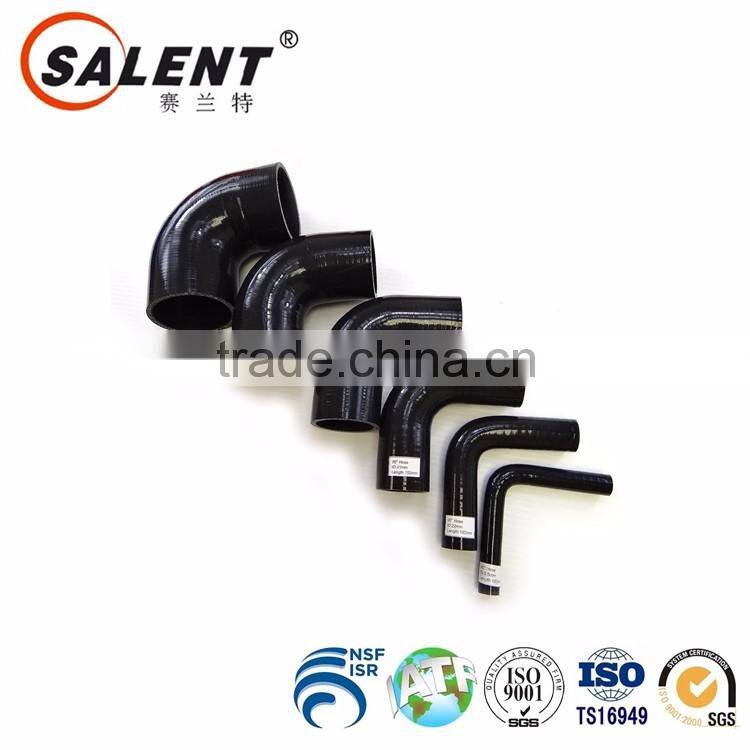 4'' 102mm high temperature reinforced automotive black elbow 90 degree silicone