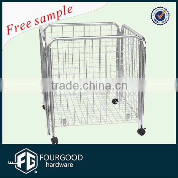 metal chrome wire display rack for supermarket/shopping basket