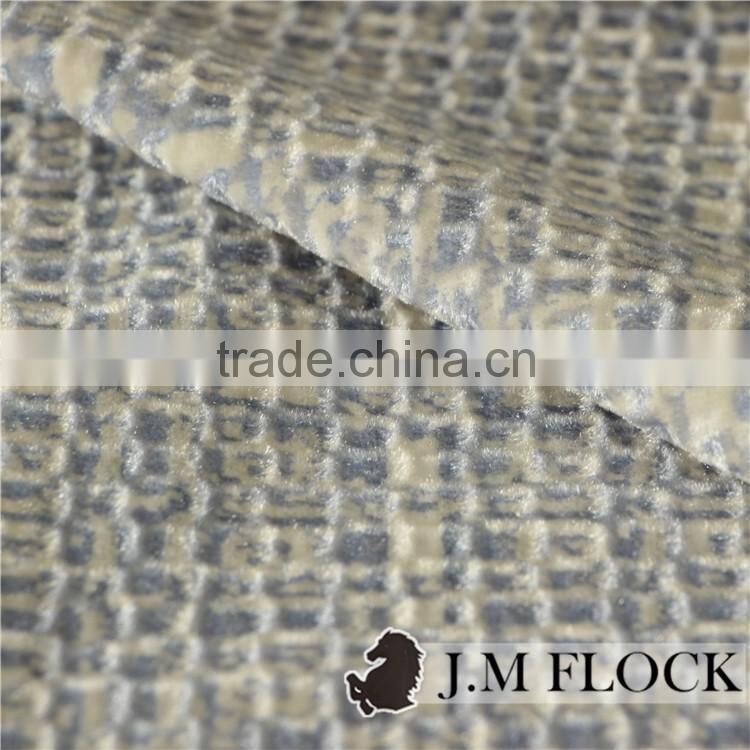 Luxury sofa fabric polyester non woven fabric flocking velvet