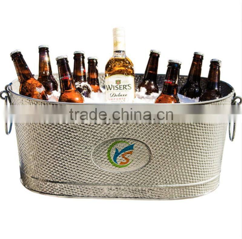 large Galvanized Metal Ice Bucket Party Tub