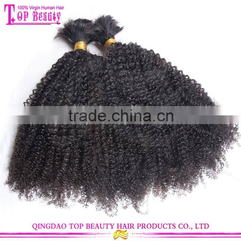 Unprocessed 100% indian raw hair bulk yaki bulk hair styles bulk hair dye color
