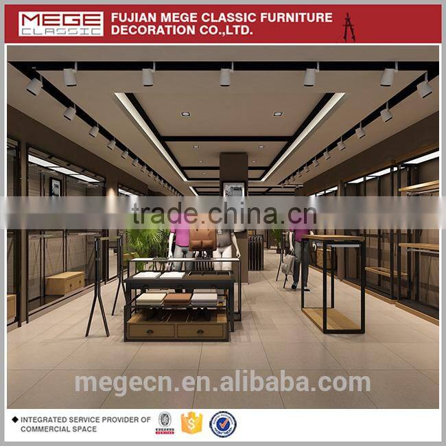 high end wall mounted display cabinet for man brand clothes