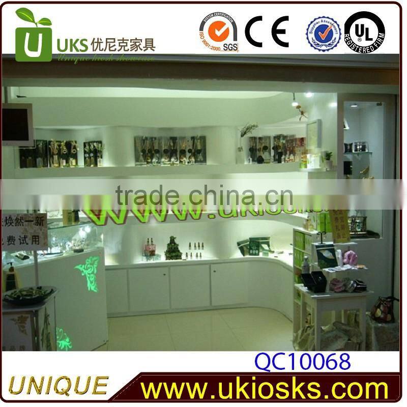 High glossy cosmetic shop design,cosmetic shop furniture design,cosmetic shop counter design
