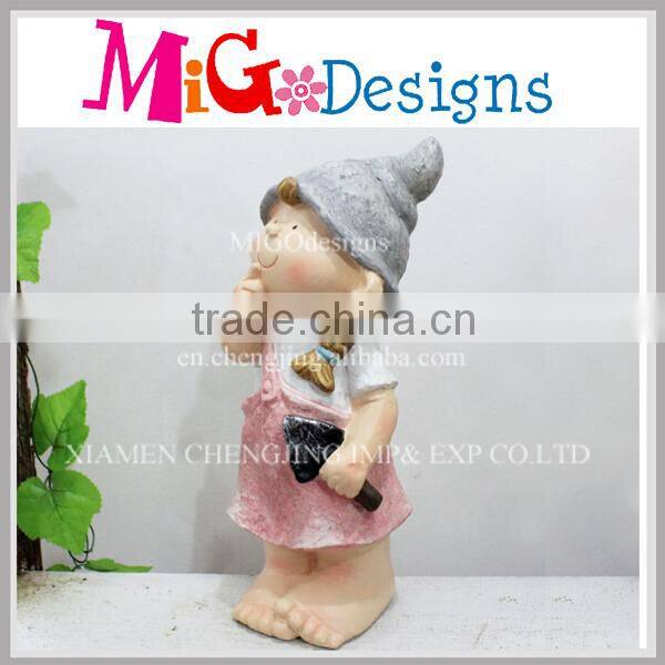 2016 High Grade Resin Garden Magnesia Girl Statue Decor
