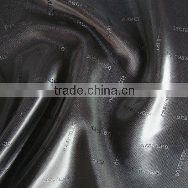 fashion desing garment lining with logo fabric