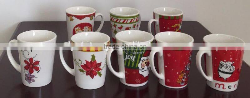 2016 hot sale christmas gift ceramic coffee mug promotional christmas porcelain mug