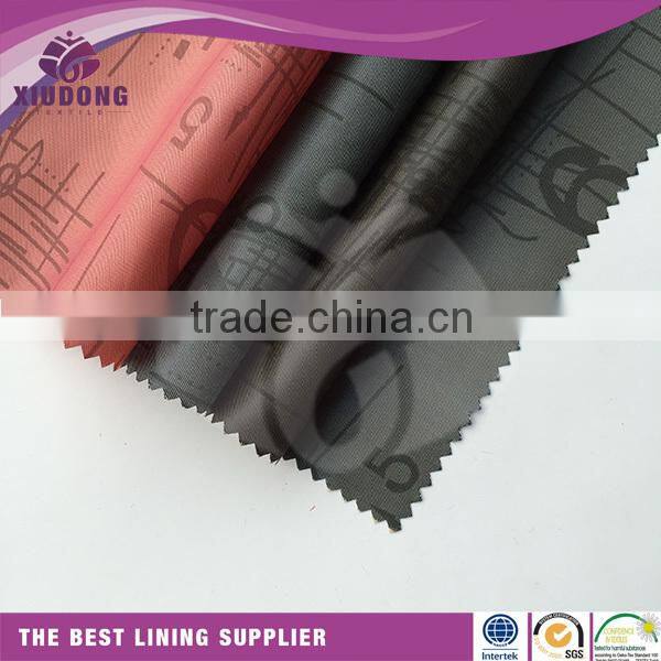 210t polyester twill taffeta printed fabric anti-static for high quality suit / jacket lining on alibaba China