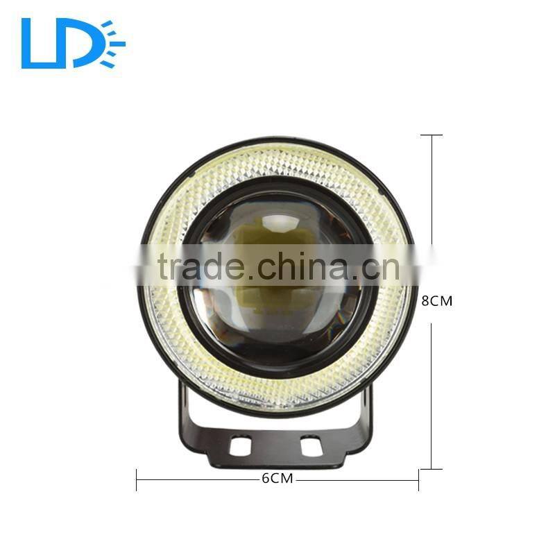 Auto fog daytime running light double Halo Rings RGB COB eagle eye light