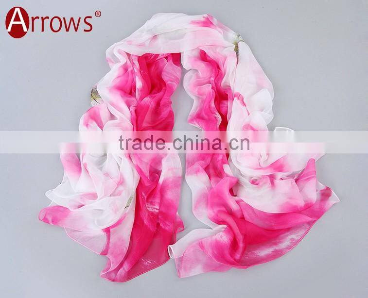 Pink Rose Silk Twill Scarves Print Women Scarf Handmade Wrap Shawl Chiffon Large Cheap Price