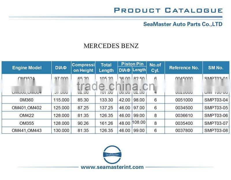 Piston and Pins FOR Mercedes Benz OM352 OEM NO.004510