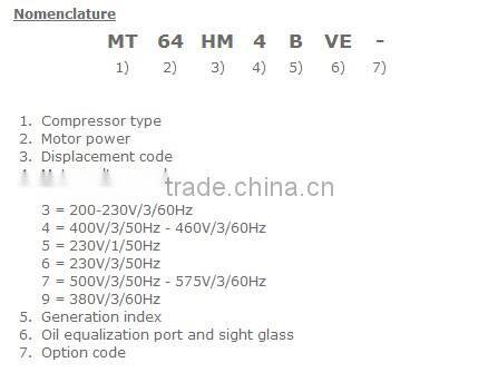 MT64,MT72,MT80,MT100,MT125,MT144,MT160 Danfoss Compressor model,danfoss refrigerator