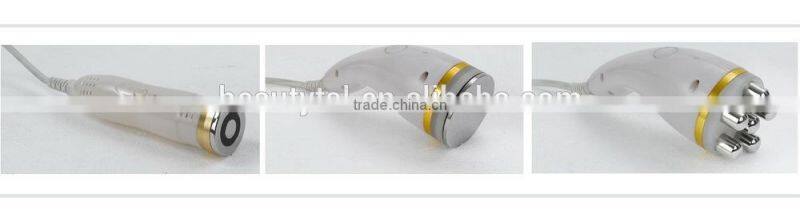 Home use cavitation device with radio frequency bipolar