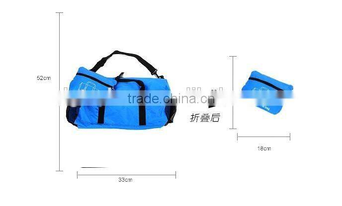 Hot fashion style cheap colorful 210D plaid material foldable big travel luggage bag