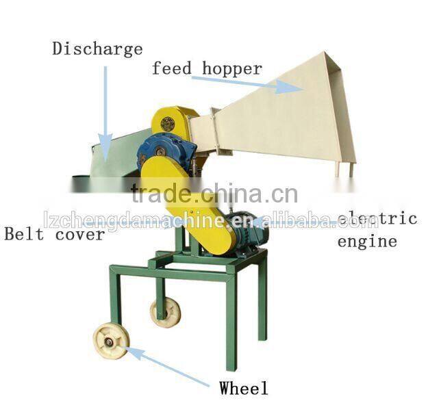 CE approved diesel engine powered wood chipper, wood cutting machine, small wood chipper