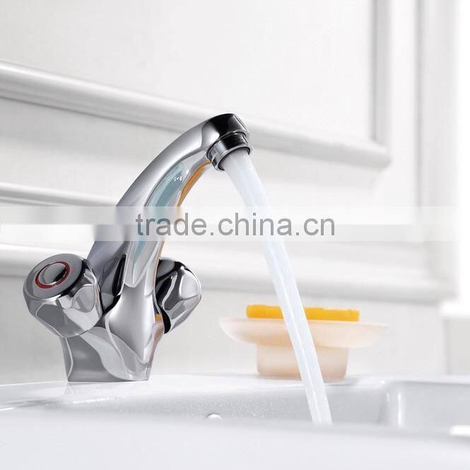Single Hole Dual Wheels Bathroom Wash Basin Faucets