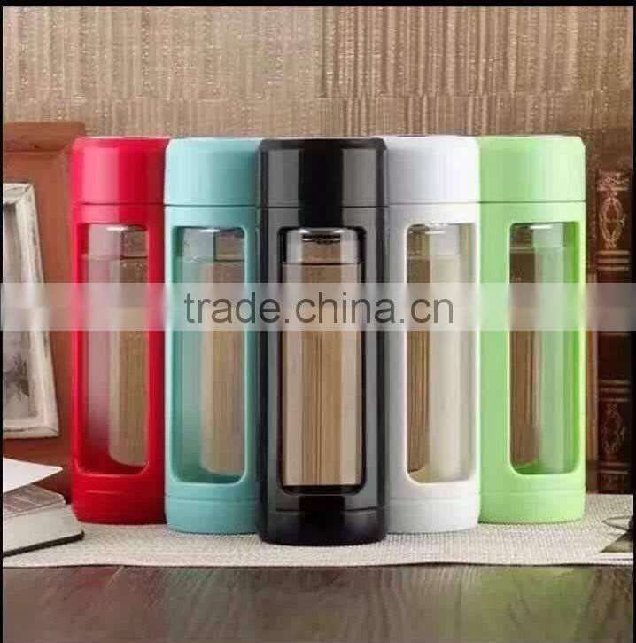 BPA-Free Glass Water Bottle with Lid protable