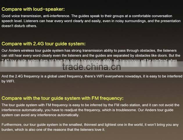 hot sales new china product small 20 hours Wireless Tour Guide System tour guide transmitter for Travel agencies