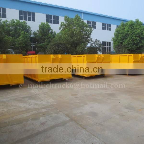 Carbon steel Trapezoid Trash bucket 16 m3 for Hook arm garbage truck