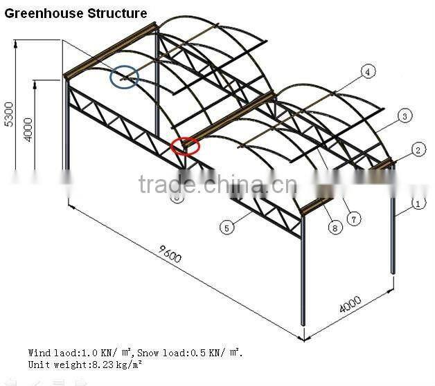 Hydroponics Greenhouse Multi Span Poly Film/PC Sheet