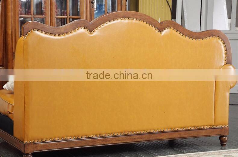 American modern concise genuine leather corner sofa set