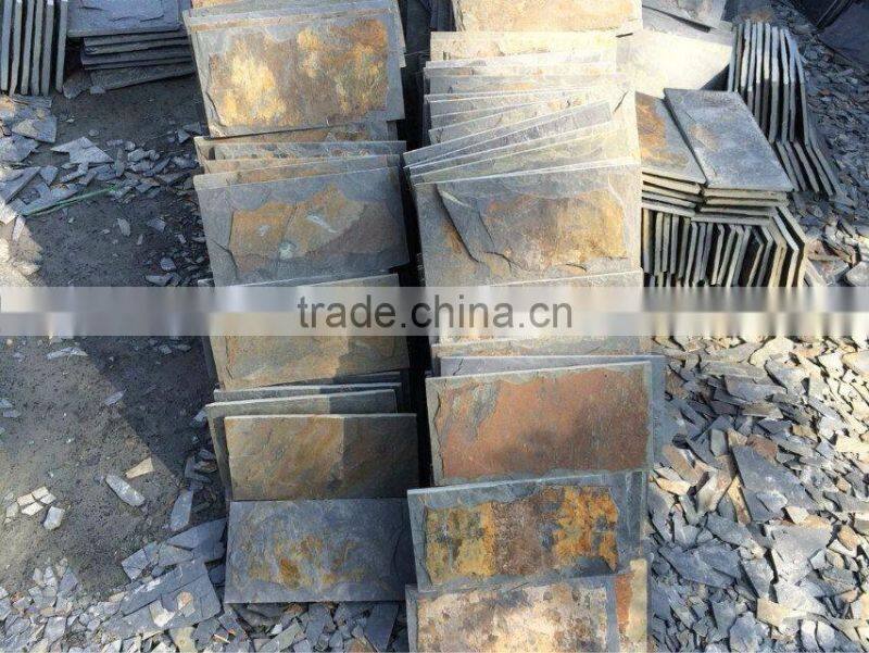 Natural rusty slate stone flooring tiles