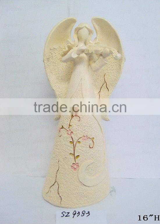 Resin fairy with a snail statue sculpture