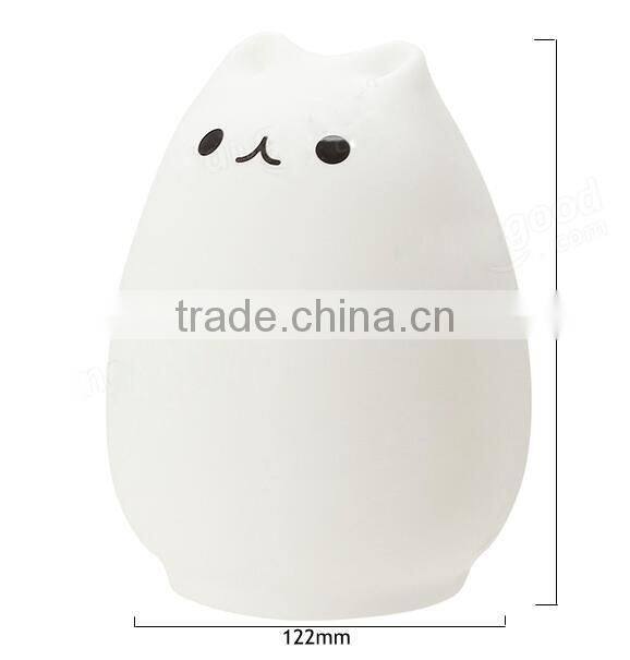 Rechargeable Color Changeable Silicone LED Sensitive Tap Control Night Light for Home