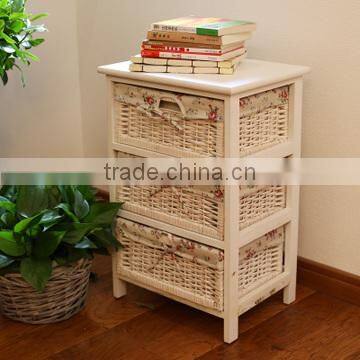 English bulk natural wicker wooden cabinet with handle