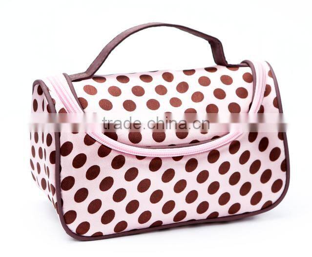 Store More Pink Dot Pattern Travel Toiletry Bag Organizer