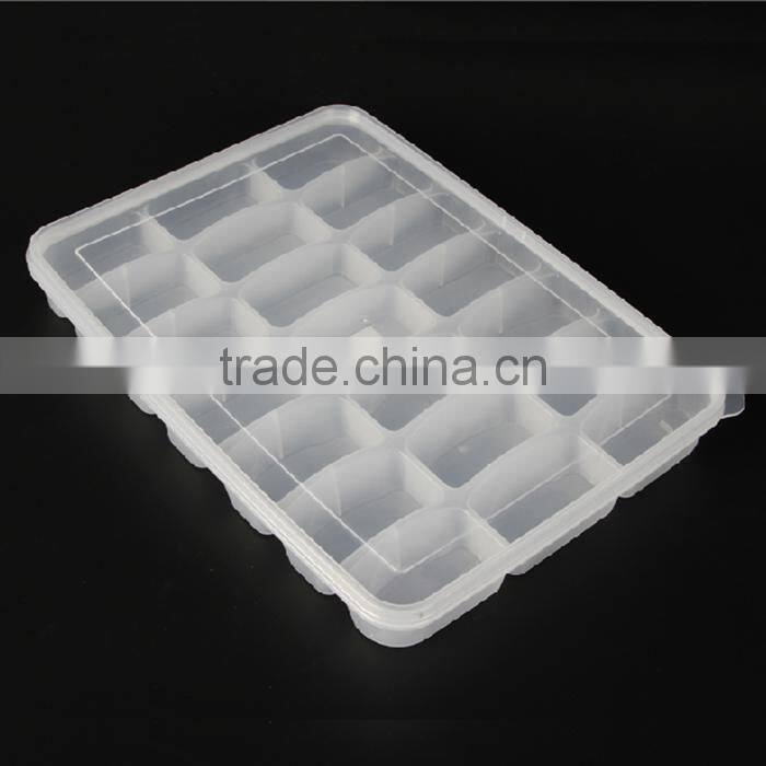 Food Grade 21 Hole Plastic Dumpling Packaging Tray WIth Cover