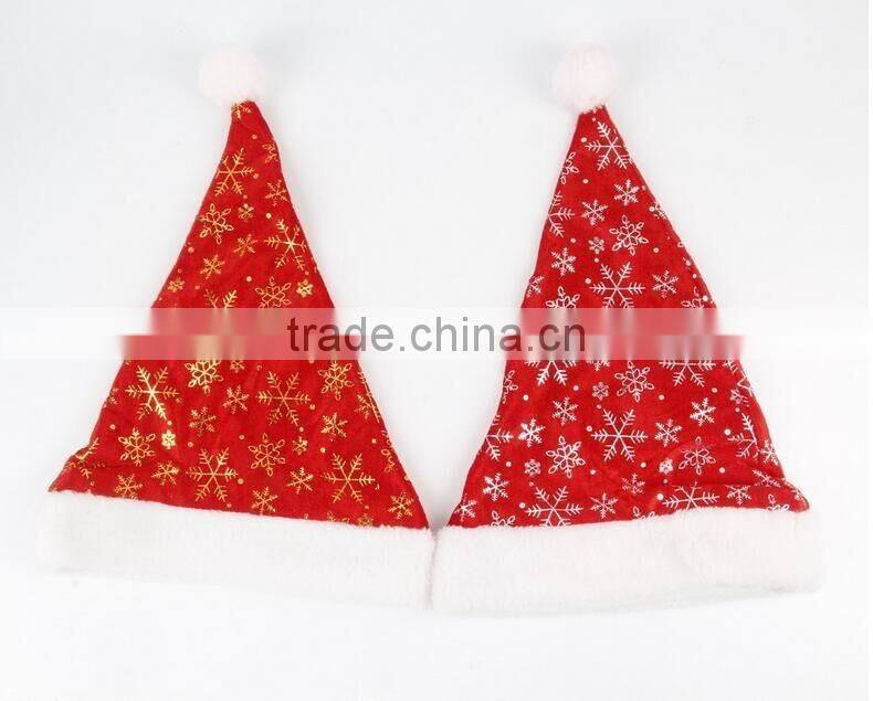 2016 Hot Slae Santa Claus Hat For Adults Snowflake Painted Party Christmas Dancing Hat
