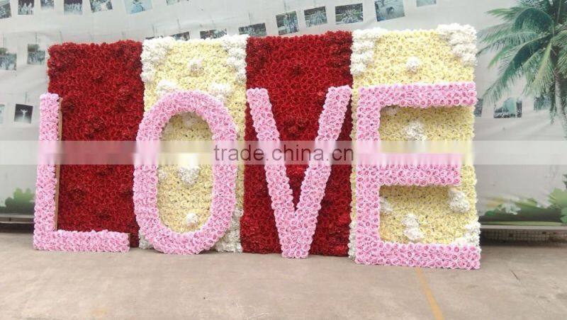 SJLJ01136 hand make artificial flower wall as wedding decoration backdrop