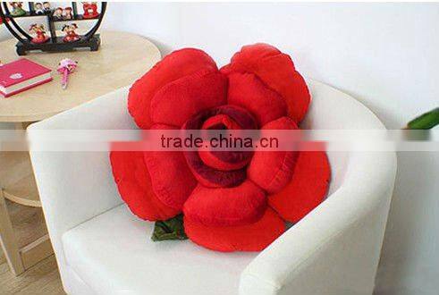 Supply fashion cute plush rose cushion stock small order