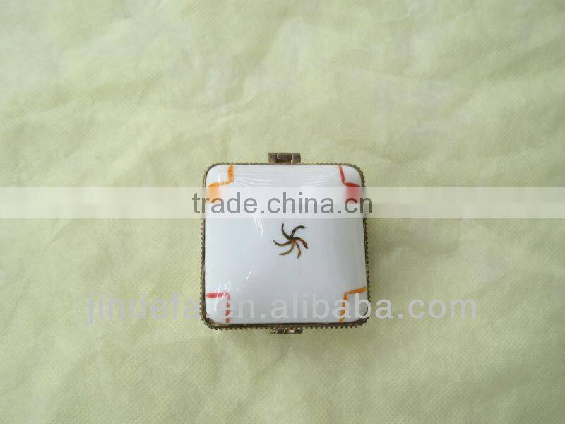square ceramic jewelry box/royal porcelain jewelry box
