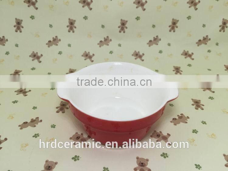 Red stock porcelain ceramic plates dishes for promotion