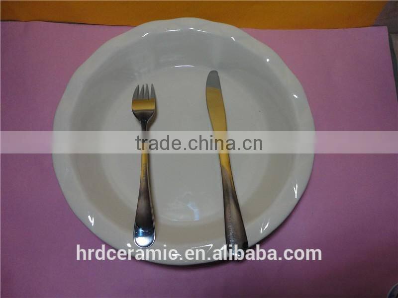 High quality wholesale ceramic plate /big pie plate oven safe