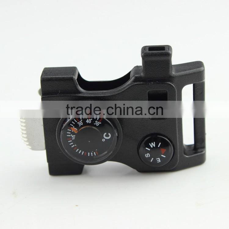 Side Release Buckle Whistle Scraper Flint Fire Starter for parachute cord Bracelet