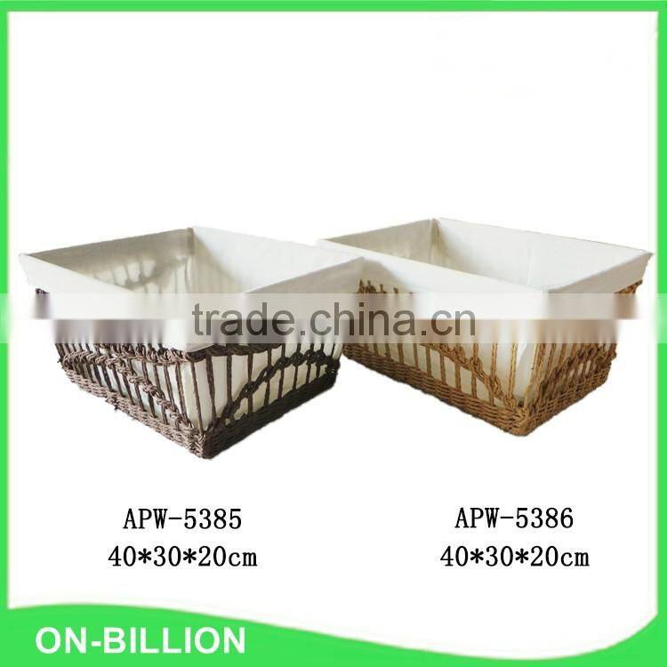 Light brown paper rope handmade wholesale basket