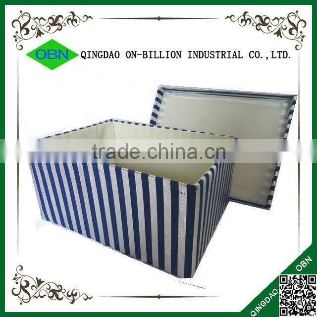 Foldable fabric storage container with handles