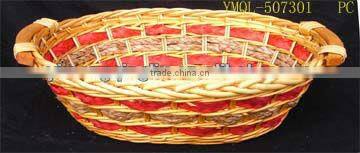 Handmade Willow Plate with Wooden Handle