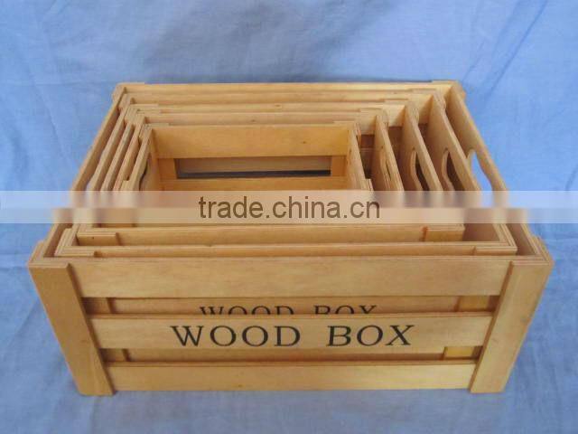 eco-friendly colorful cheap wooden fruit crate for sale