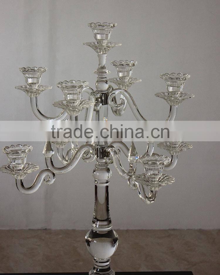 Jingyage wedding crystal candelabra classic cylinder hurricanes