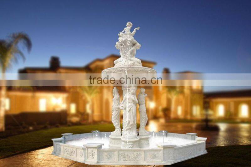 Hand Carving Marble Fountain of Four Beautiful Season Ladies Statue