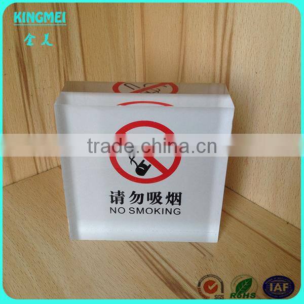 KM-GP97 Custom square crystal no smoking sign for hotel ,KTV