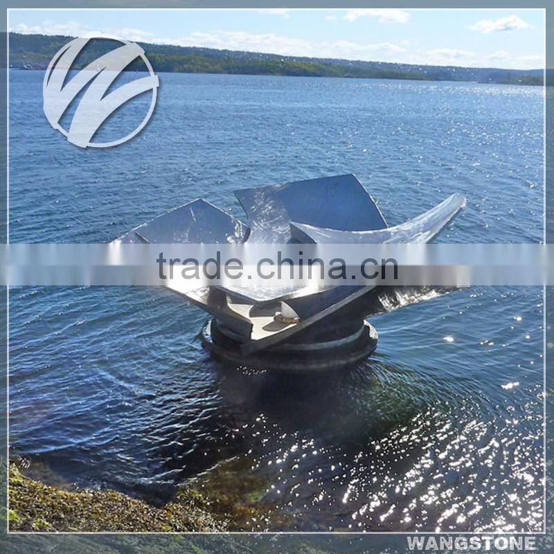 Outdoor stainless steel abstract flower sculptures