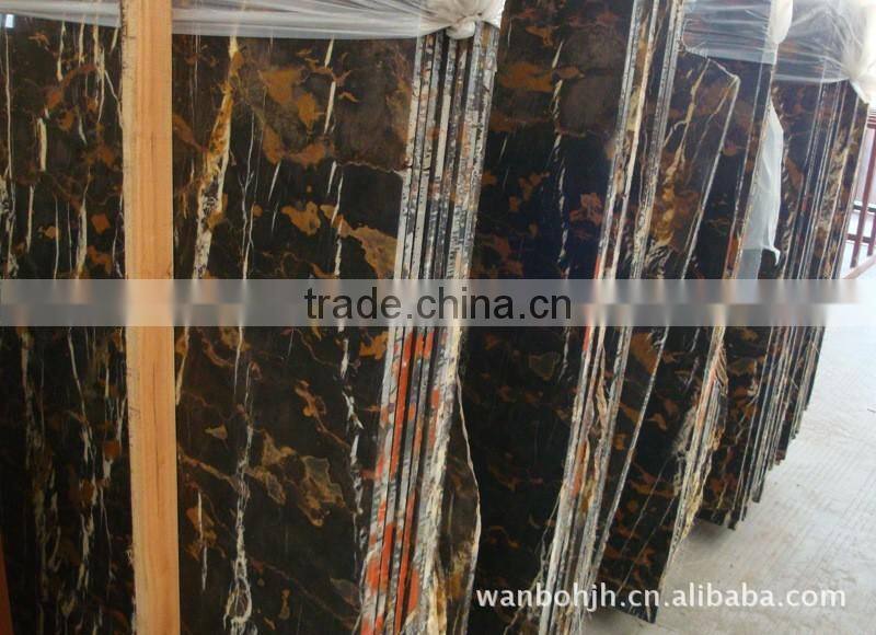 Cheapest Chinese Nero Portoro marble,black marble slabs and tiles