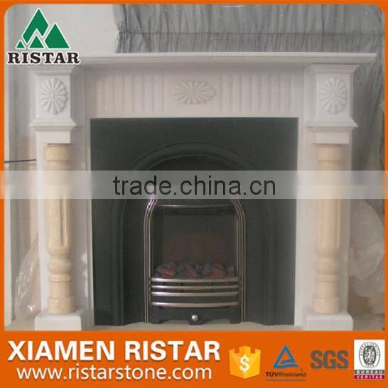 Cheap natural white marble fireplace surround mantel RST-FP-K038