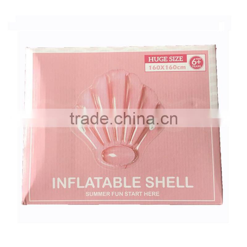 2017 hot selling giant leasure inflatable shell pool float ourdoor swiming ring and raft water party lounge toys for women